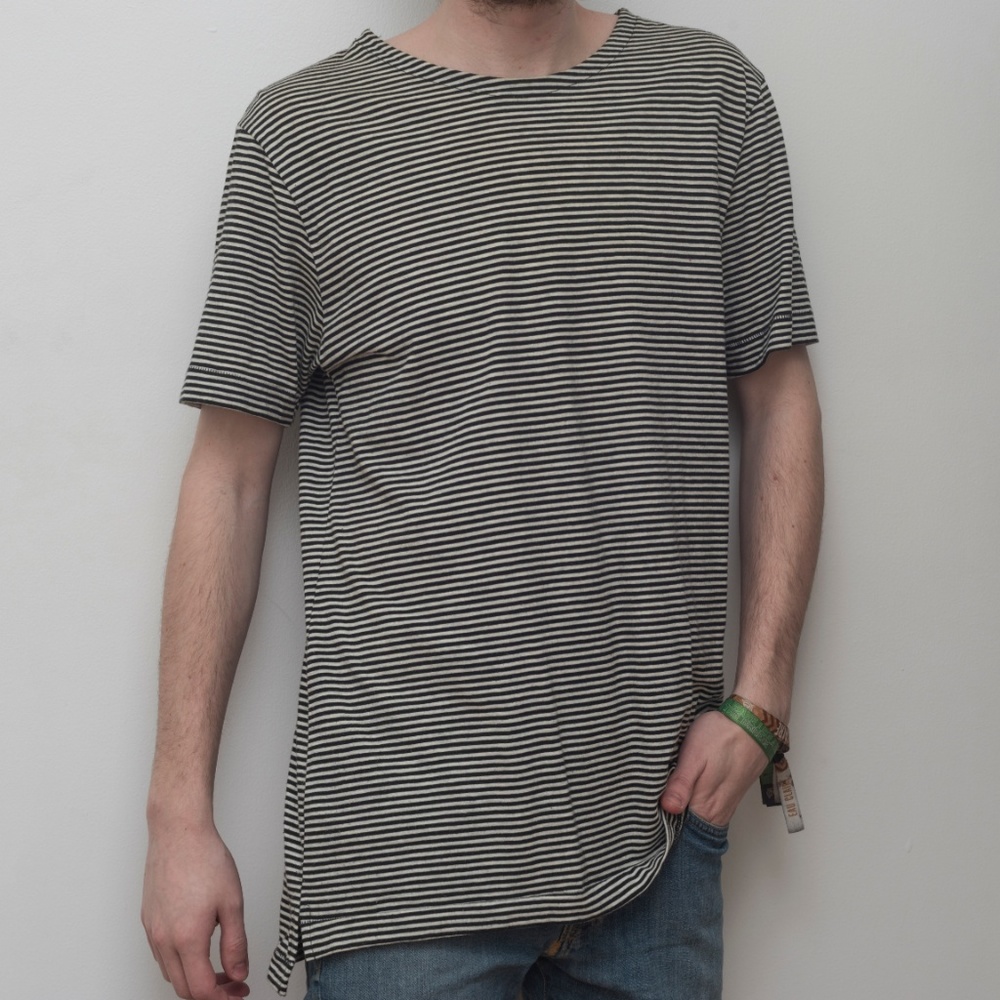 Black and White Striped Tee Shirt, 21Men